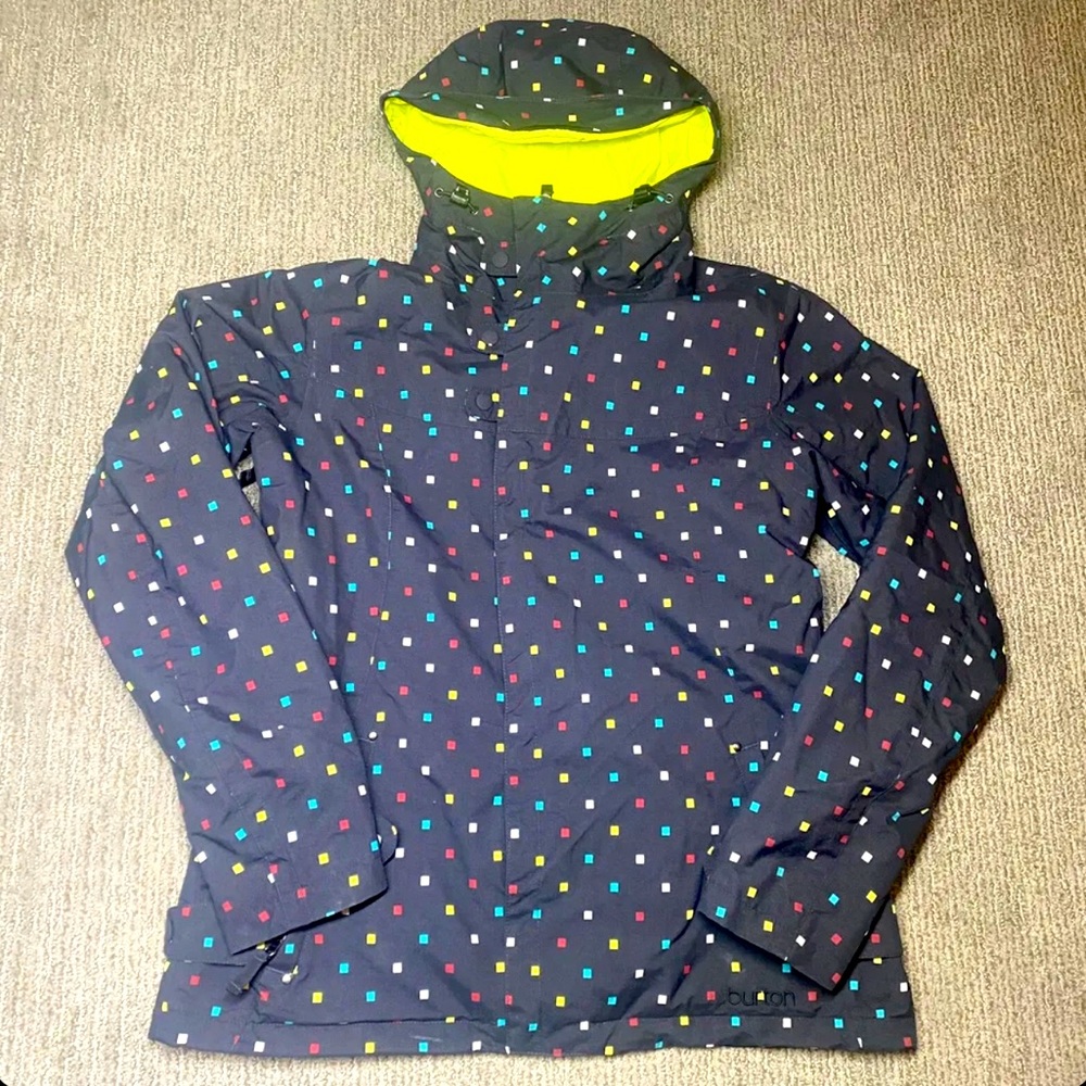 Burton Womens L Dry Ride Ski Snowboard Jacket Black Colorful